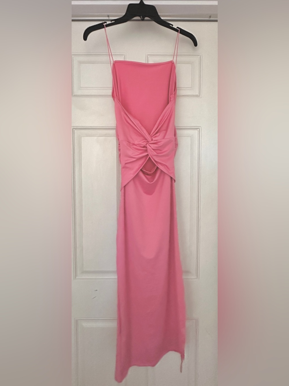 Pink Y2K 2000’s Draped Spaghetti Strap Maxi Dress (Small) - Picture 2 of 4